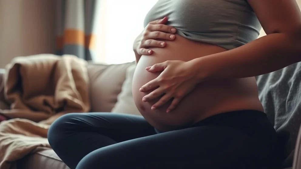 Gravid ont i nedre delen av magen